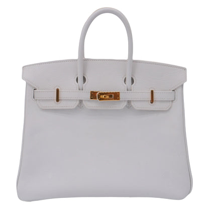 Hermès 25cm Birkin White Epsom Leather Gold Hardware