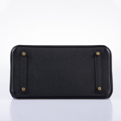 Hermès 3 En 1 Birkin 30 Black Togo, Swift and Toile with Gold Hardware