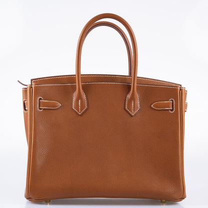 Hermès 3 in 1 Birkin 30 Fauve Barenia Faubourg and Toile Gold Hardware