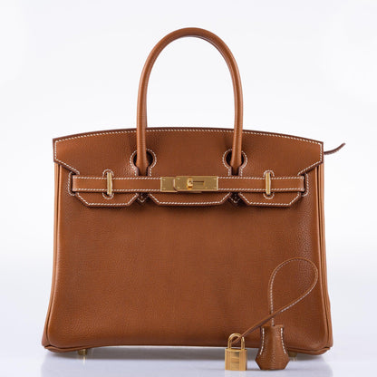Hermès 3 in 1 Birkin 30 Fauve Barenia Faubourg and Toile Gold Hardware