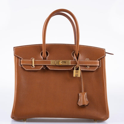 Hermès 3 in 1 Birkin 30 Fauve Barenia Faubourg and Toile Gold Hardware