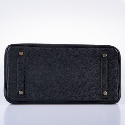 Hermès Birkin 30 Bi-Color Black Togo and Orange H Palladium Hardware