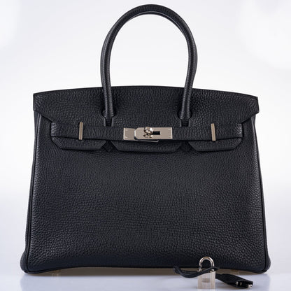Hermès Birkin 30 Bi-Color Black Togo and Orange H Palladium Hardware