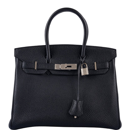 Hermès Birkin 30 Bi-Color Black Togo and Orange H Palladium Hardware
