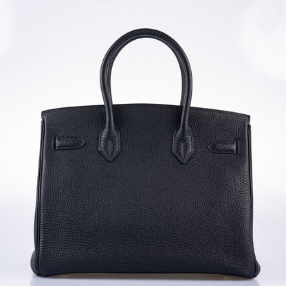 Hermès Birkin 30 Bi-Color Black Togo and Orange H Palladium Hardware