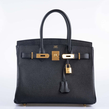 Hermès Birkin 30 Black Epsom Gold Hardware