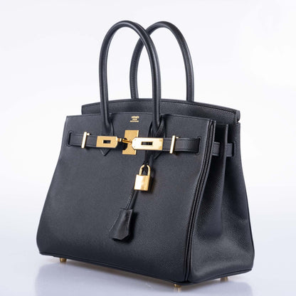 Hermès Birkin 30 Black Epsom Gold Hardware