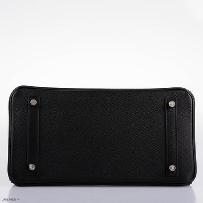Hermès Birkin 30 Black Epsom with Palladium Hardware - 2021, Z