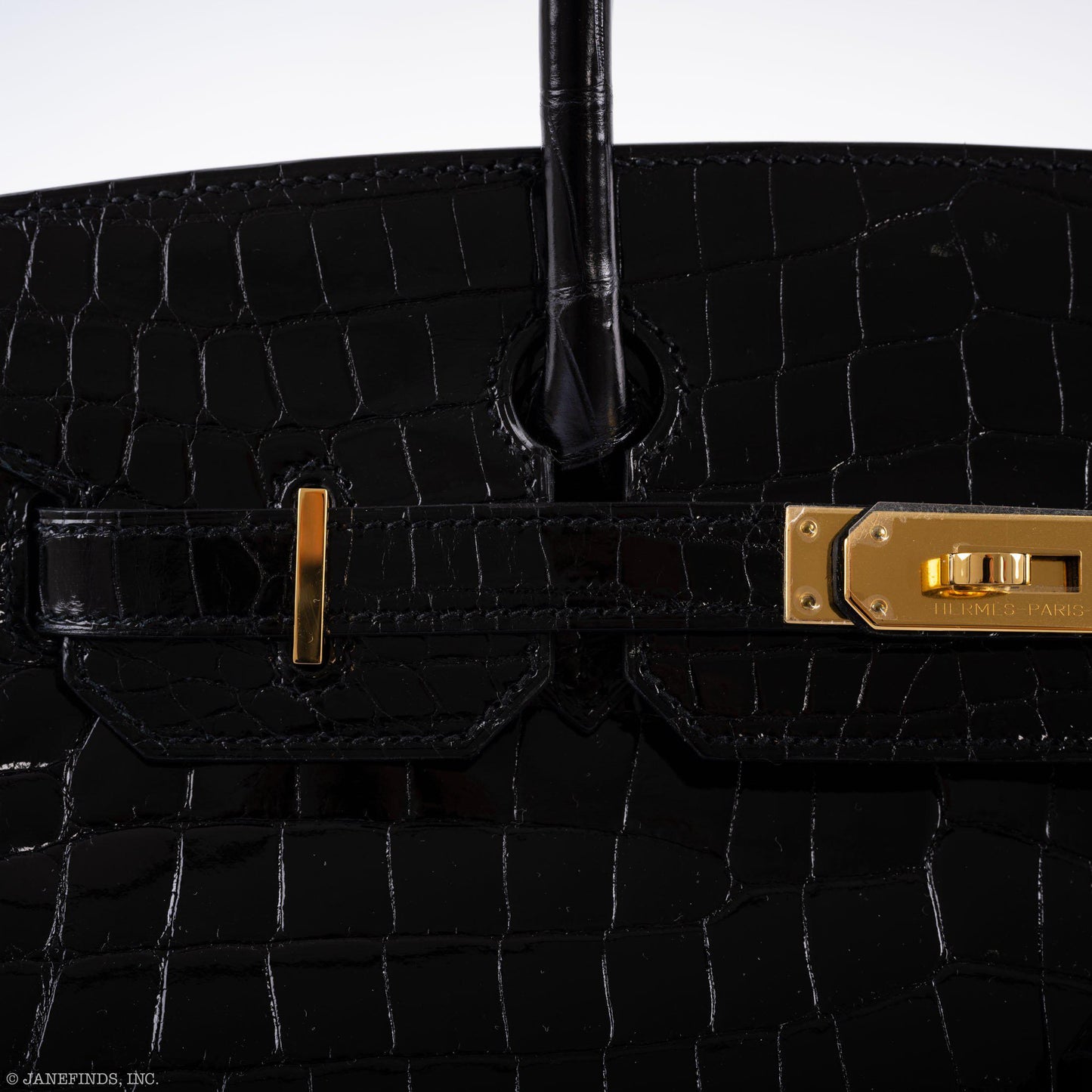 Hermès Birkin 30 Black Shiny Niloticus Crocodile Gold Hardware - 2021, Z