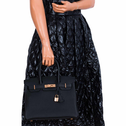 Hermès Birkin 30 Black Togo Rose Gold Hardware