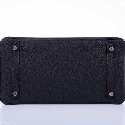 Hermès Birkin 30 Black Togo Rose Gold Hardware