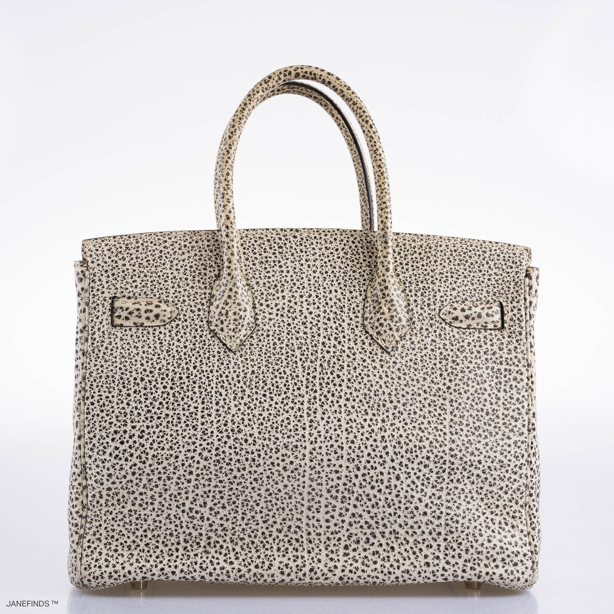 Hermès Birkin 30 Black & White Dalmatian Buffalo Palladium Hardware