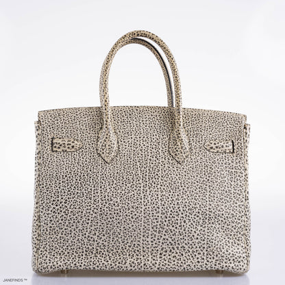 Hermès Birkin 30 Black & White Dalmatian Buffalo Palladium Hardware
