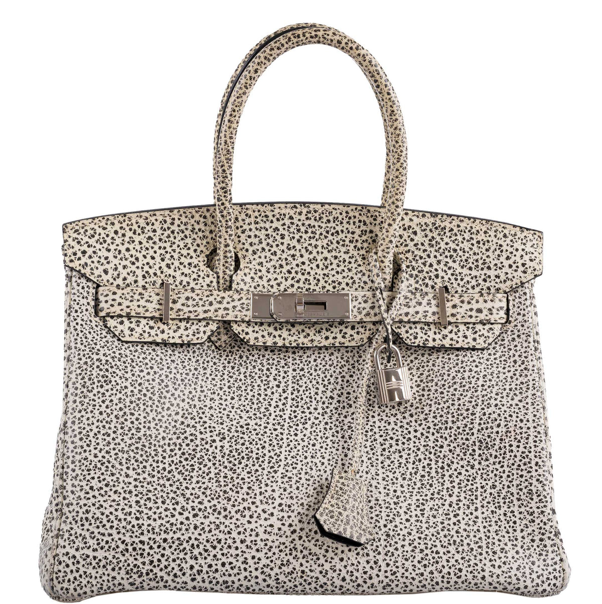 Hermès Birkin 30 Black & White Dalmatian Buffalo Palladium Hardware