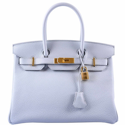 Hermès Birkin 30 Blue Pale Togo Gold Hardware - T