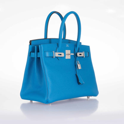 Hermès Birkin 30 Blue Zanzibar Epsom Palladium Hardware