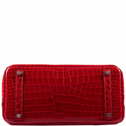 Hermès Birkin 30 Braise Porosus Crocodile Palladium Hardware