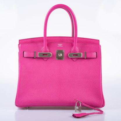 Hermès Birkin 30 Candy Collection Rose Tyrien Chèvre Palladium Hardware