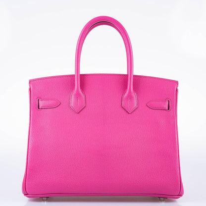 Hermès Birkin 30 Candy Collection Rose Tyrien Chèvre Palladium Hardware