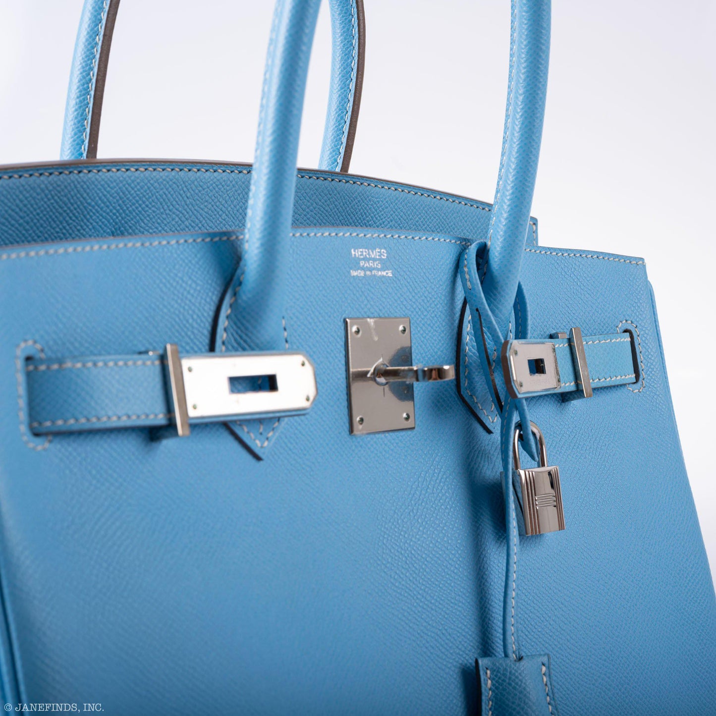 Hermès Birkin 30 Celeste Blue Epsom Palladium Hardware