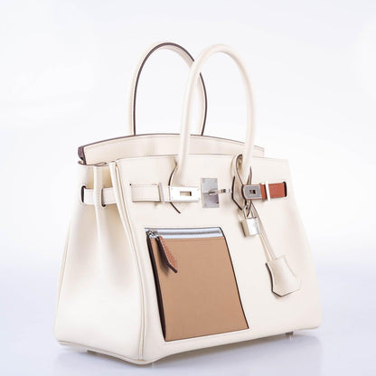 Hermès Birkin 30 Colormatic Nata, Chai and Cuivre Swift Palladium Hardware