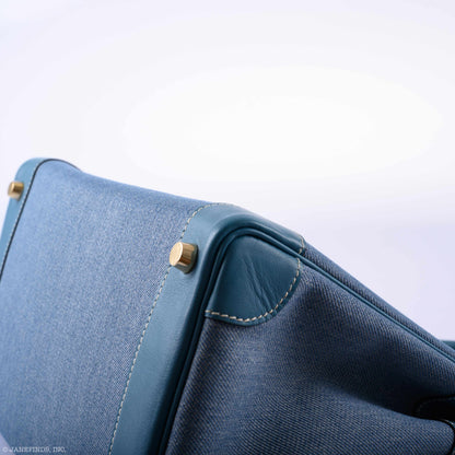 Hermès Birkin 30 Denim & Blue Jean Gulliver Leather Gold Hardware - 1999, C Square