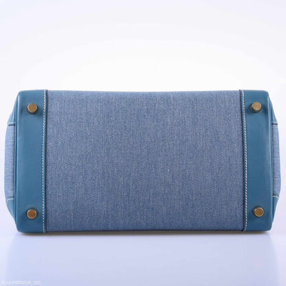 Hermès Birkin 30 Denim & Blue Jean Gulliver Leather Gold Hardware - 1999, C Square