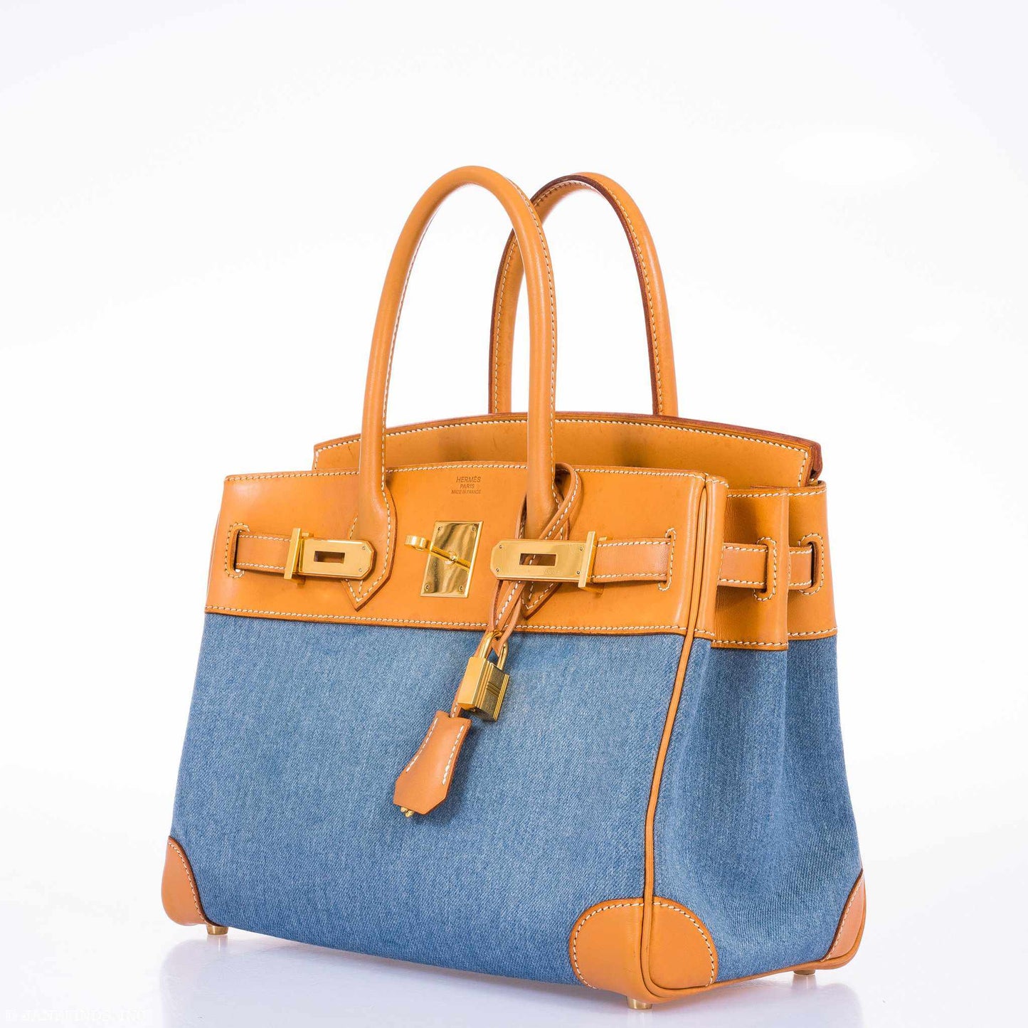 Hermès Birkin 30 Denim & Vache Naturelle Gold Hardware - Limited Edition