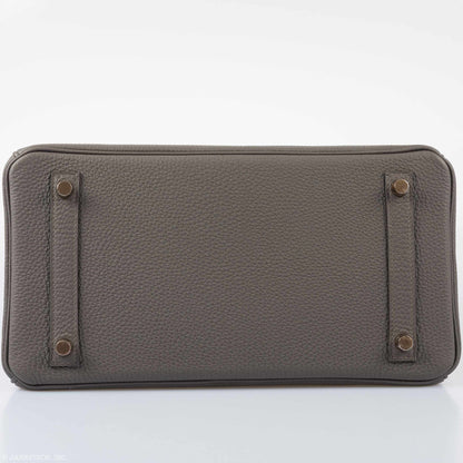 Hermès Birkin 30 Etain Tin Grey Togo Rose Gold Hardware