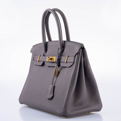 Hermès Birkin 30 Etain Togo with Gold Hardware