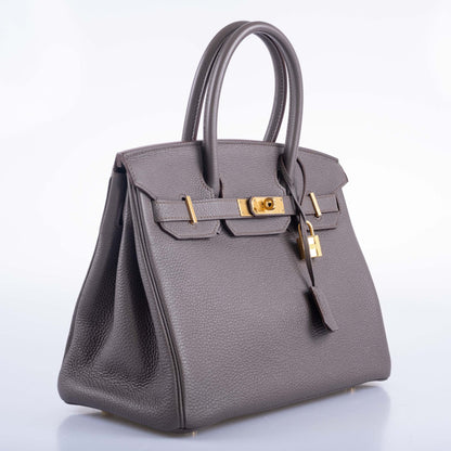 Hermès Birkin 30 Etain Togo with Gold Hardware