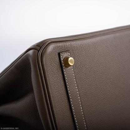 Hermès Birkin 30 Etoupe Navillo leather Gold Hardware