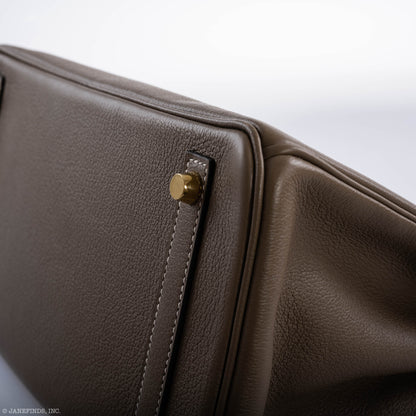Hermès Birkin 30 Etoupe Navillo leather Gold Hardware