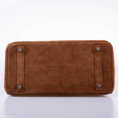 Hermès Birkin 30 Fauve Doblis Suede Palladium Hardware