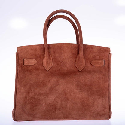 Hermès Birkin 30 Fauve Doblis Suede Palladium Hardware