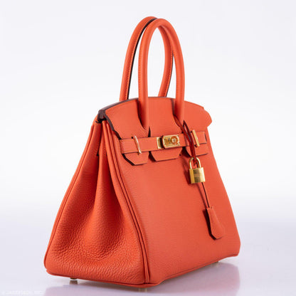 Hermès Birkin 30 Feu Togo Gold Hardware - 2020, Y