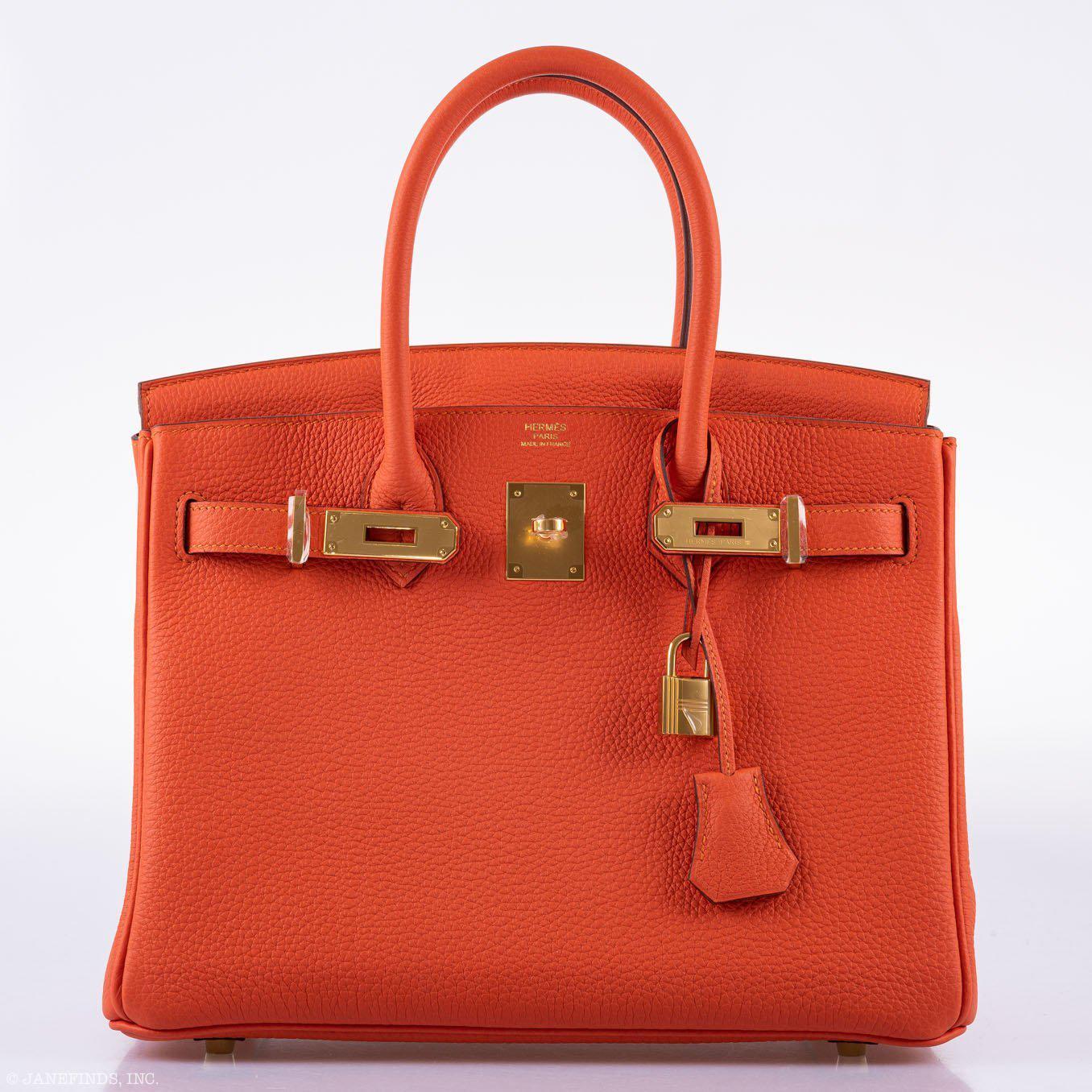 Hermès Birkin 30 Feu Togo Gold Hardware - 2020, Y