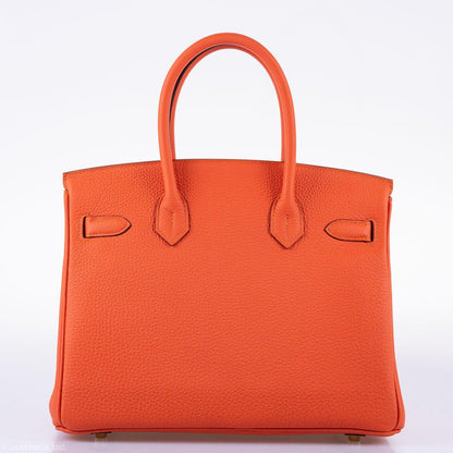 Hermès Birkin 30 Feu Togo Gold Hardware - 2020, Y