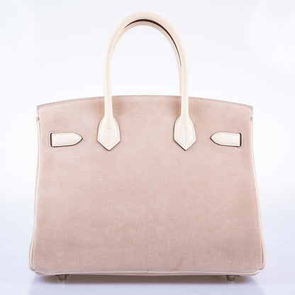 Hermès Birkin 30 Glycine Grizzly and Nata Swift Palladium Hardware