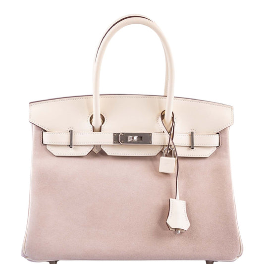 Hermès Birkin 30 Glycine Grizzly and Nata Swift Palladium Hardware