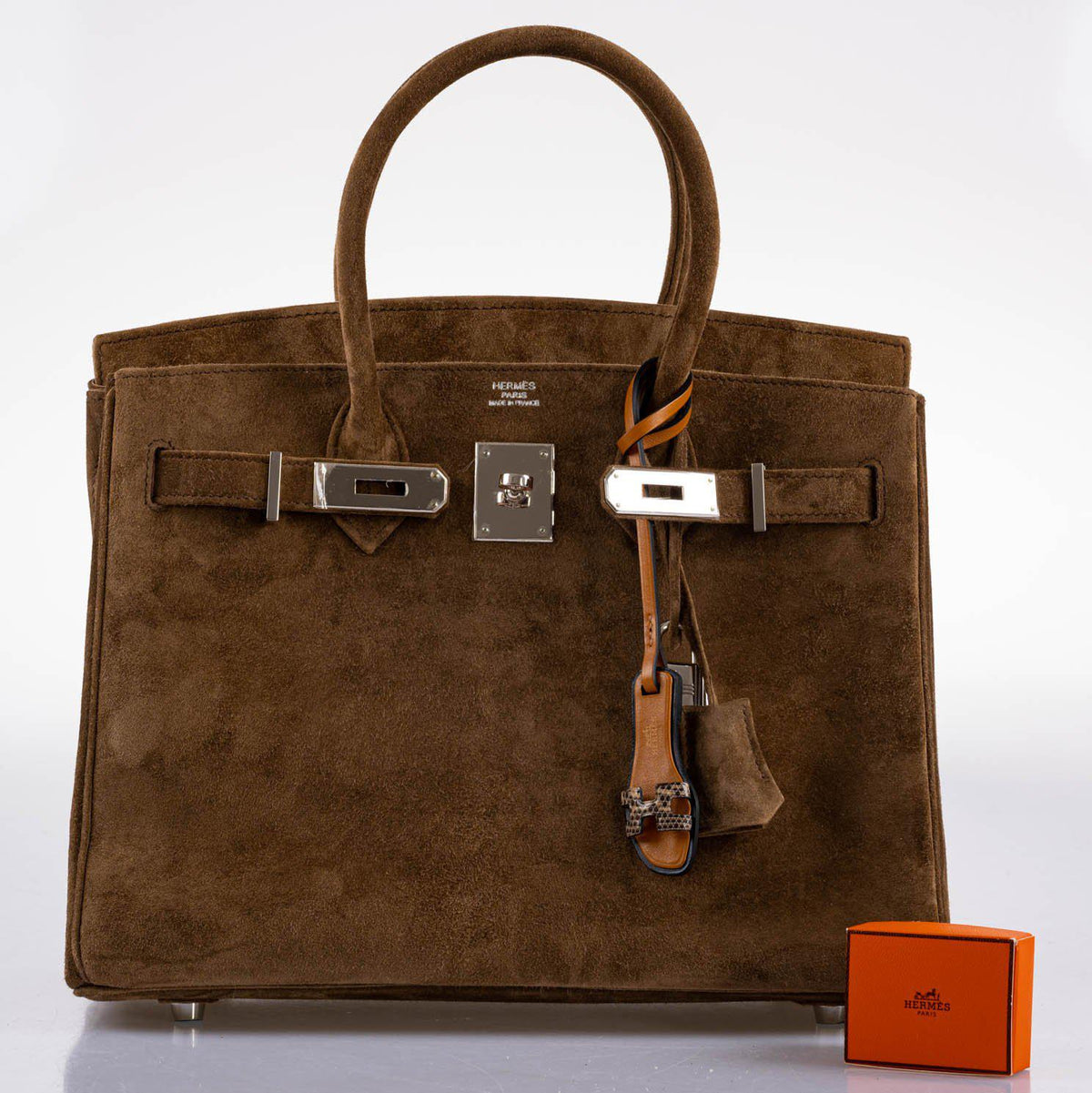 Hermès Birkin 30 Gold Veau Doblis Suede Palladium Hardware - 2008, L Square