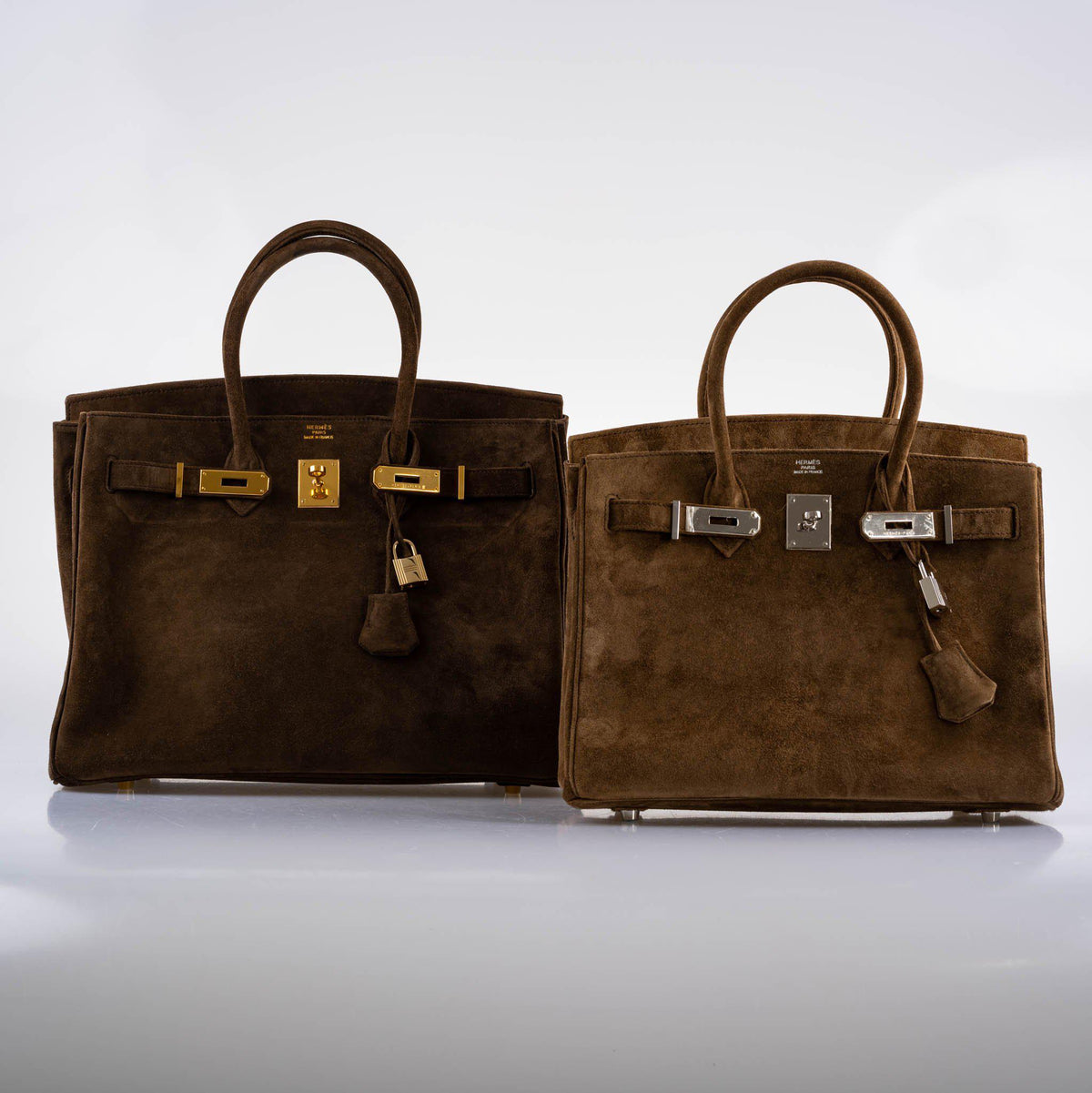 Hermès Birkin 30 Gold Veau Doblis Suede Palladium Hardware - 2008, L Square