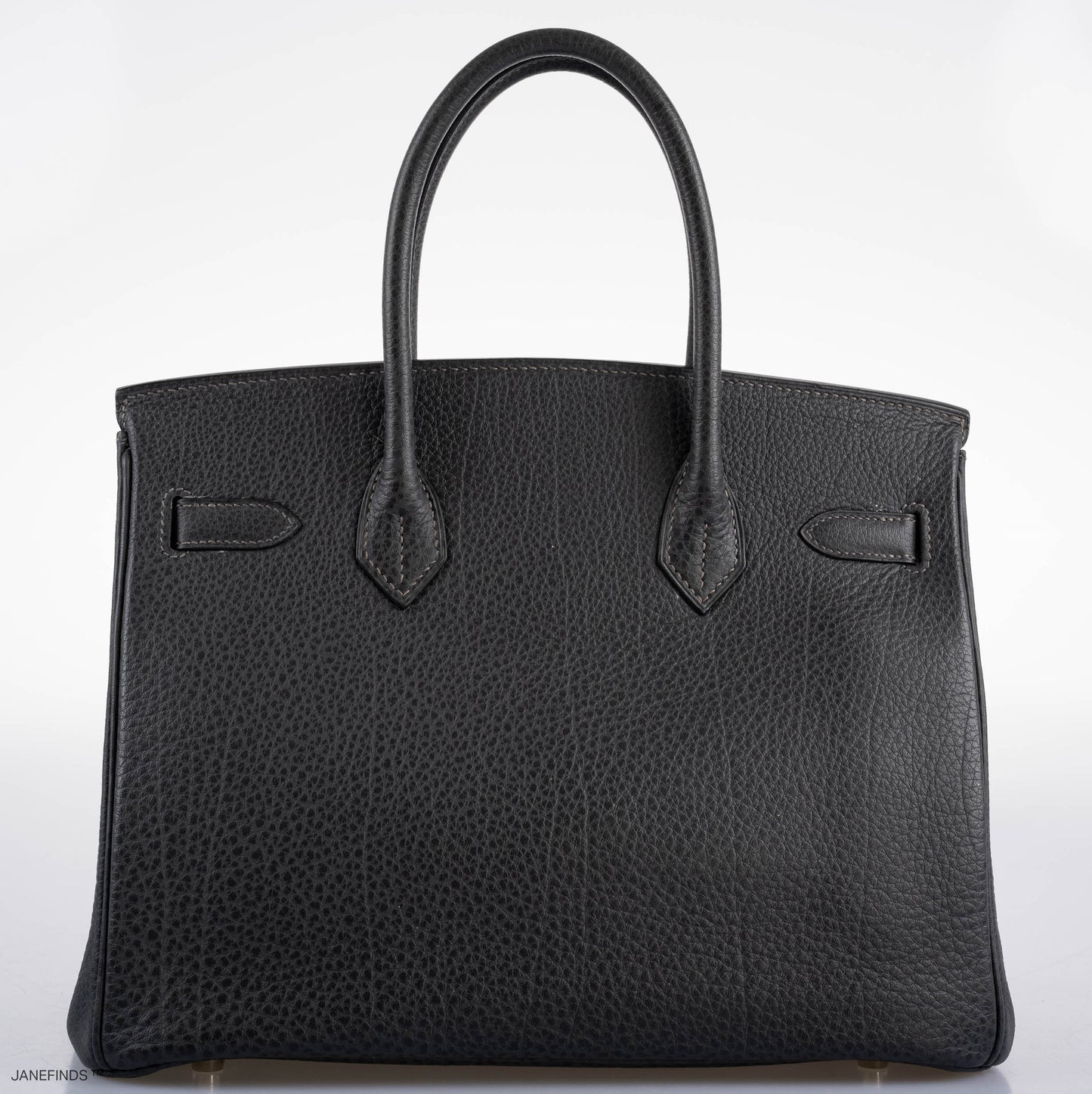 Hermès Birkin 30 Graphite Buffalo with Palladium Hardware - 2005, I Square