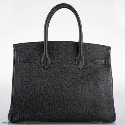 Hermès Birkin 30 Graphite Buffalo with Palladium Hardware - 2005, I Square