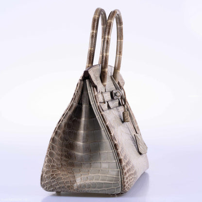 Hermès Birkin 30 Gris Cendre Himalaya Niloticus Crocodile Palladium Hardware