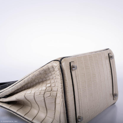 Hermès Birkin 30 HSS Beton & Graphite Matte Alligator Brushed Palladium Hardware