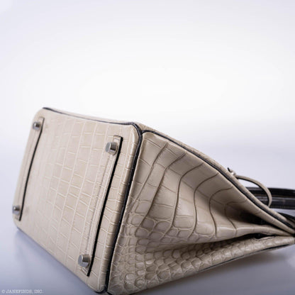 Hermès Birkin 30 HSS Beton & Graphite Matte Alligator Brushed Palladium Hardware