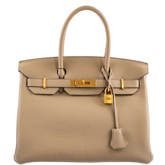 Hermès Birkin 30 HSS Trench & Craie Piping Togo Brushed Gold Hardware - 2016, X