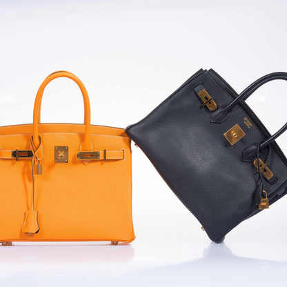 Hermès Birkin 30 Jaune D'Or & Blue Marine Epsom Palladium Hardware
