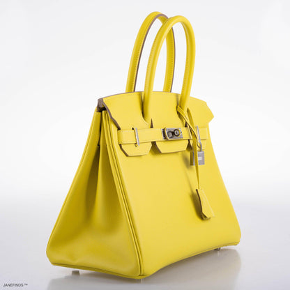 Hermès Birkin 30 Lime Epsom with Palladium Hardware - 2019, D